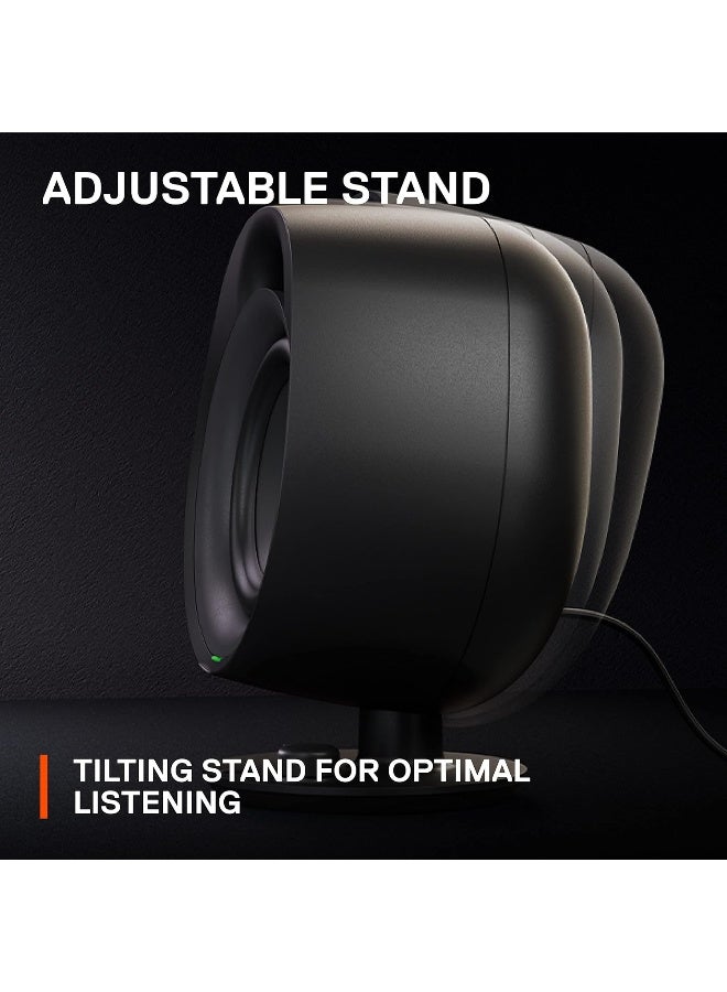 steelseries Arena 3 - Full-Range 2.0 Gaming Speakers – Immersive Audio – On-Speaker Controls – 4" Speaker Drivers – Wired And Bluetooth – 3.5mm Aux – PC, Mac Mobile – UK Plug Black - Image 5
