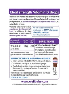 Vitabiotics Wellbaby Vitamin D Drops- 30Ml  - Image 3