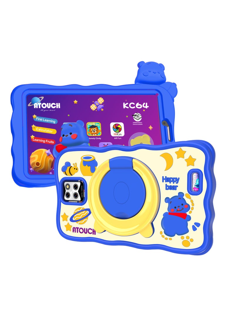 ATOUCH Smart Android Kids Tablet 7-Inch Display Dual Sim 5G Network Built-In Stand Silicone Case With Carry Bag  - Image 1