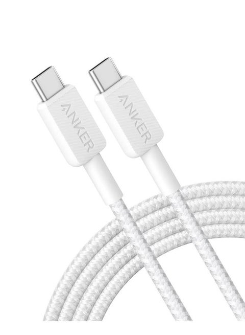 كابل 322 USB-C إلى USB-C، سلك شحن سريع USB-C إلى USB-C، 60 وات أقصى توصيل للطاقة PD شحن لأجهزة MacBook وiPad Pro 2020 وSamsung Galaxy وPixel والمزيد 6 أقدام (1.8 متر)