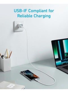 Anker 322 USB-C To USB-C Cable, USB-C To USB-C Fast Charging Cord, 60W Max Power Delivery PD Charging For MacBook, iPad Pro 2020, Samsung Galaxy, Pixel, And More 6Ft 1.8M White  - Image 3