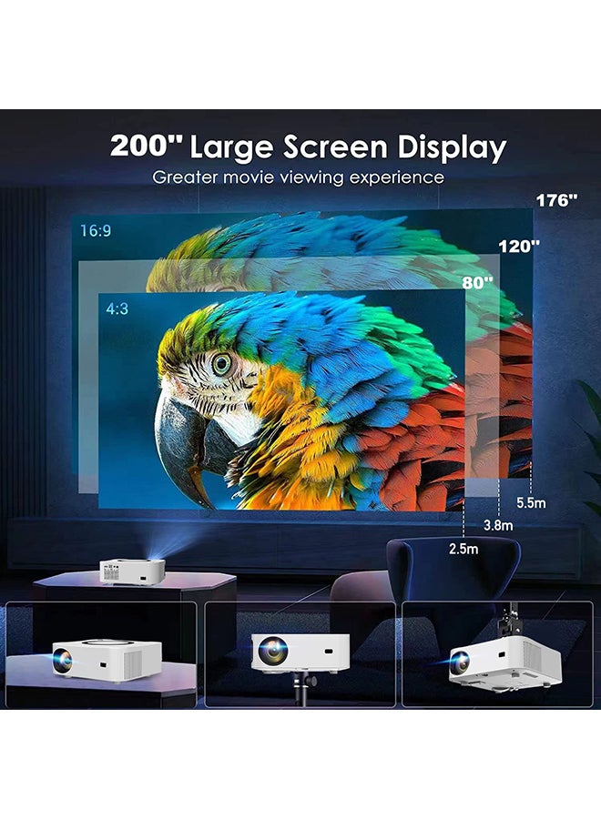 وونكت - جهاز عرض Android محمول مع شاشة عرض 100 بوصة، جهاز عرض أصلي 1080P 4K HD مع 5G WiFi وBluetooth، جهاز عرض صغير للمسرح المنزلي في الهواء الطلق والأفلام - Image 1