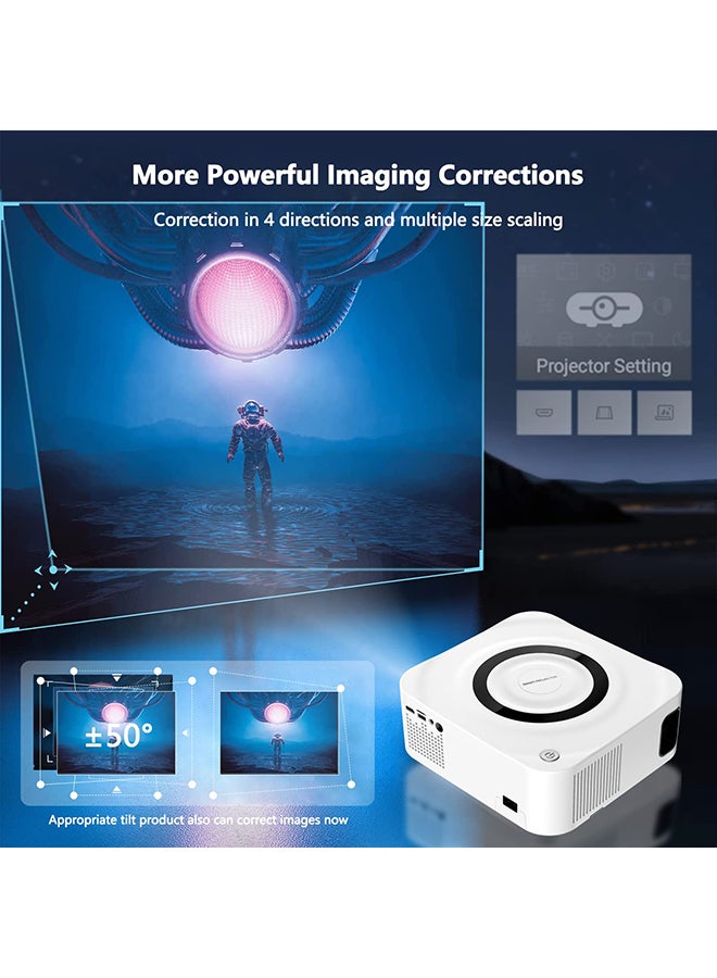 وونكت - جهاز عرض Android محمول مع شاشة عرض 100 بوصة، جهاز عرض أصلي 1080P 4K HD مع 5G WiFi وBluetooth، جهاز عرض صغير للمسرح المنزلي في الهواء الطلق والأفلام - Image 1