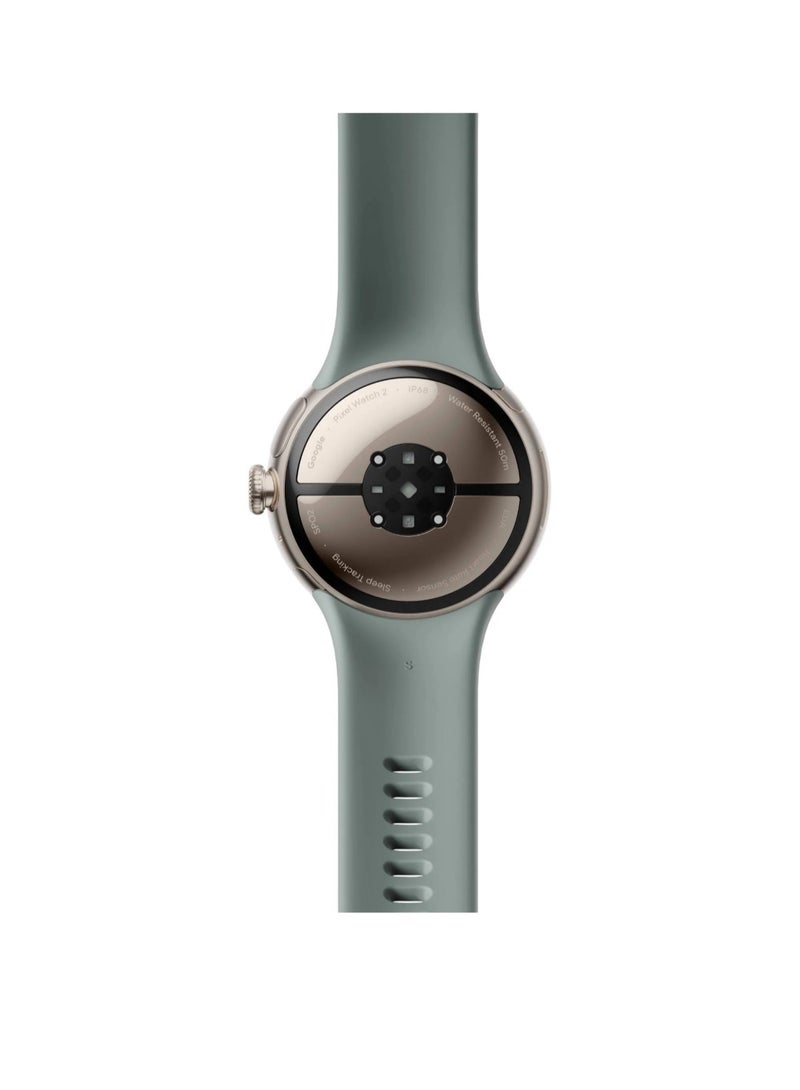 Google - Pixel Watch 2 Champagne Gold Smartwatch With Active Band Wi-Fi hazel - Image 1