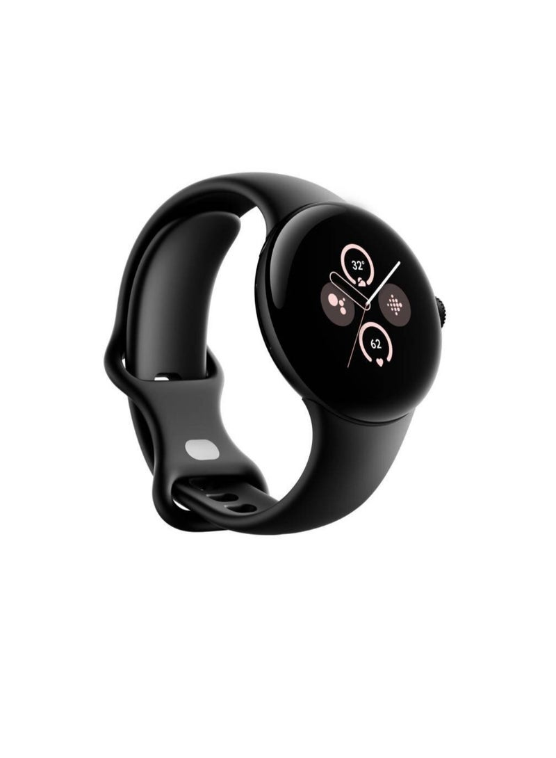 Google - 306 mAh Pixel Watch 2 Matte Black Smartwatch With Obsidian Active Band Wi-Fi Black - Image 1