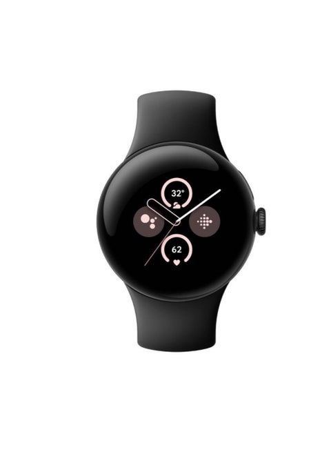 ساعة Pixel Watch 2 الذكية باللون الأسود غير اللامع مع شبكة Wi-Fi ذات نطاق نشط من Obsidian