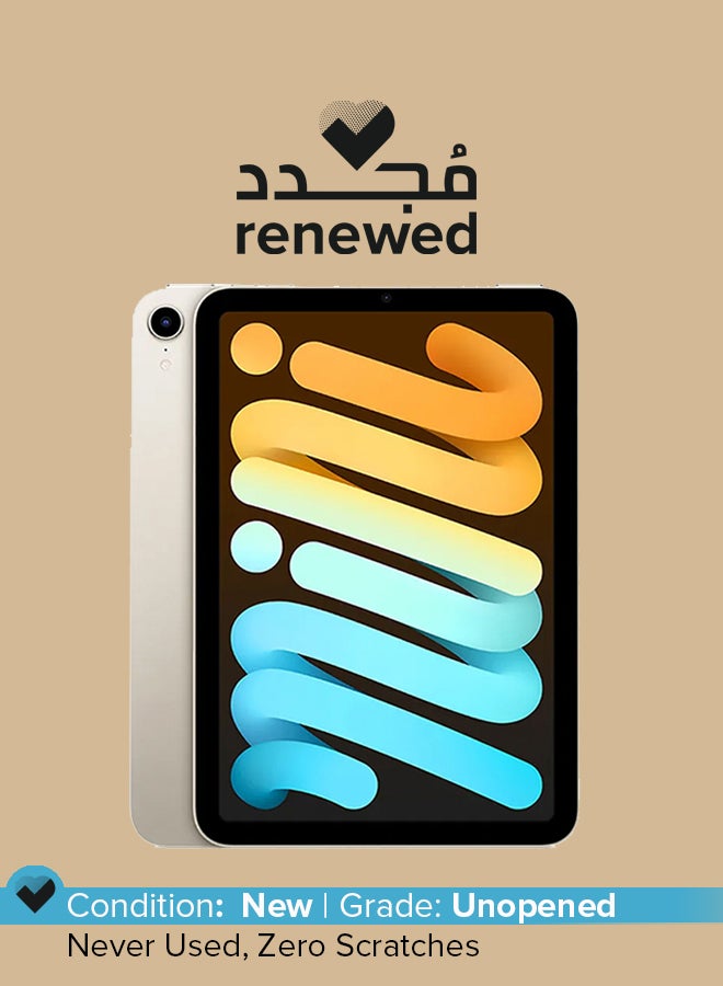 Apple Renewed - iPad Mini 2021 (6th Gen) 8.3-Inch 64GB WiFi Starlight With Facetime - Image 1