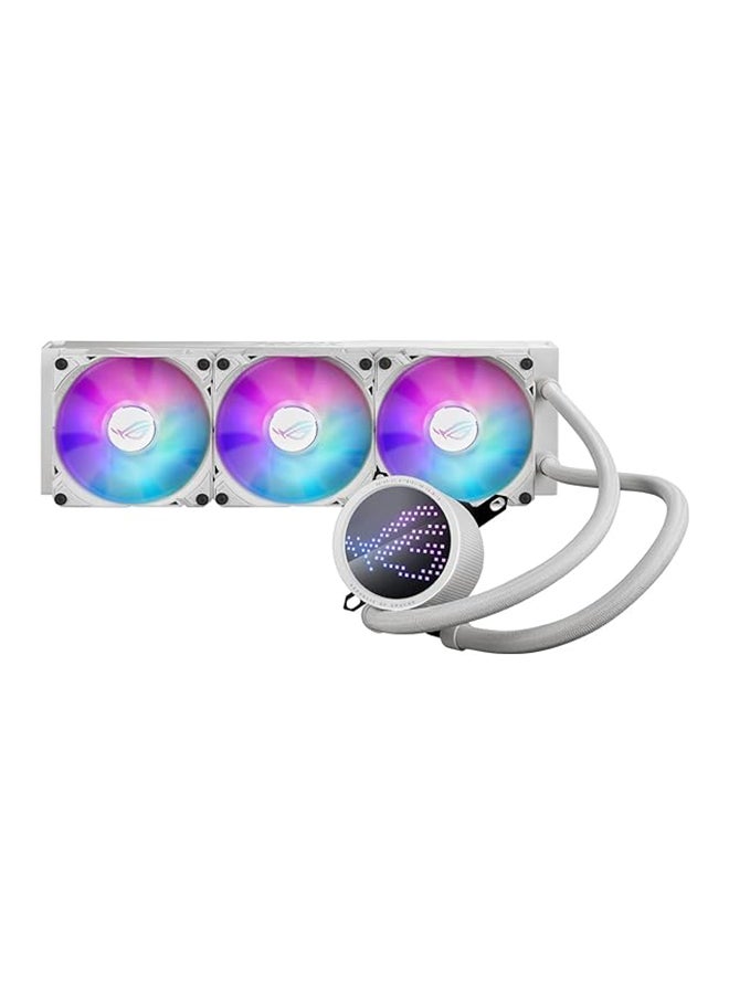 أسوس مبرد وحدة المعالجة المركزية السائل ROG Ryuo III 360 AIO، مضخة Asetek من الجيل الثامن، LED Matrix LED، سرعة 2200 دورة في الدقيقة 3 × مروحة، سرعة مضخة 2600 دورة في الدقيقة باللون الأبيض - Image 4