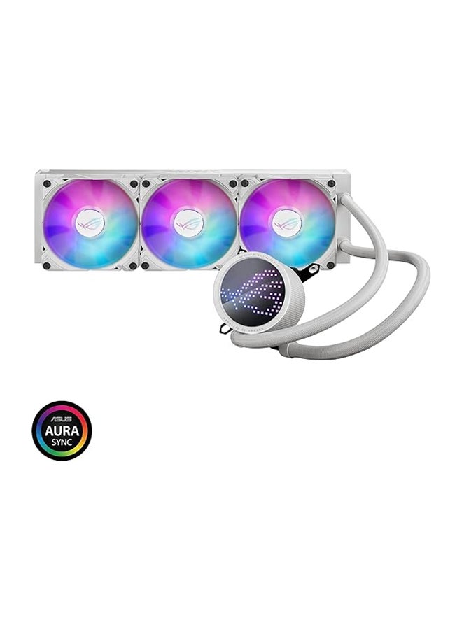أسوس مبرد وحدة المعالجة المركزية السائل ROG Ryuo III 360 AIO، مضخة Asetek من الجيل الثامن، LED Matrix LED، سرعة 2200 دورة في الدقيقة 3 × مروحة، سرعة مضخة 2600 دورة في الدقيقة باللون الأبيض - Image 5