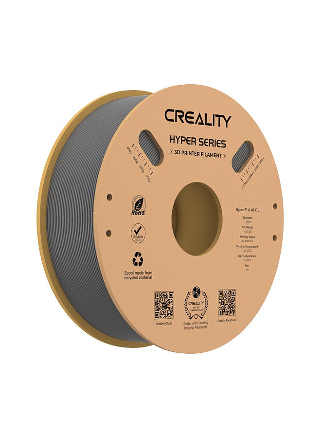 Creality 3D Hyper PLA  Filament 1.75mm High Fluidity High Speed 3D Printing Material Stable Extrusion Spool Dimensional 1KG(2.2lb) Accuracy +/-0.03mm Standard 1 Roll - Grey Grey - Image 1