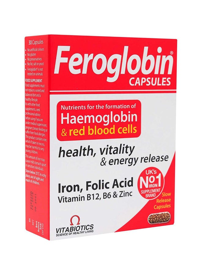 Vitabiotics Feroglobin B12 Capsules- Pack Of 30 - Image 1