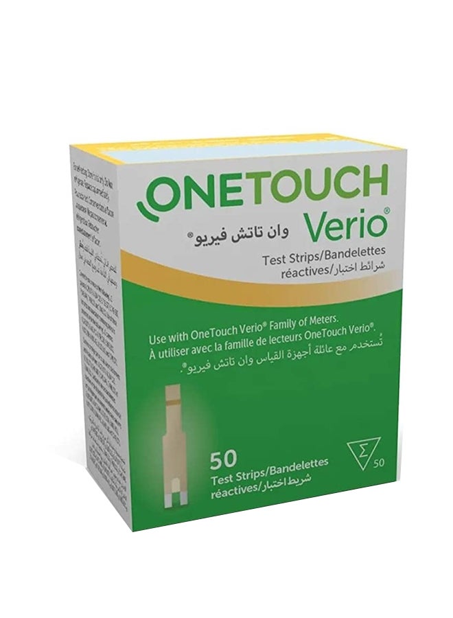One Touch Verio Blood Glucose Test Strips-50  - Image 1
