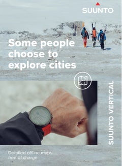 Suunto Vertical Titanium Solar Adventure Watch Solar Charging, Outdoor Offline Maps, Storm Alarm, Weather Forecast, Dual-band GPS/GNSS, Heart Rate, 95+ Sports Mode, Made In Finland Canyon  - Image 5