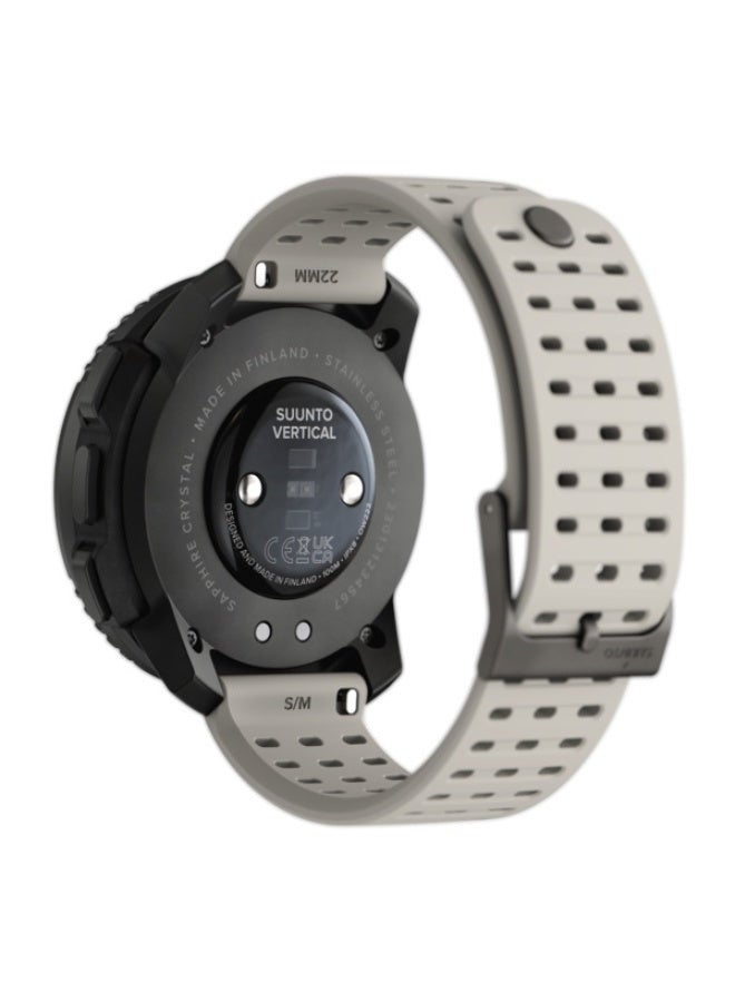 Suunto - Vertical Stainless Adventure Watch Long Battery, Outdoor Offline Maps, Storm Alarm, Weather Forecast, Dual-Band GPS/GNSS, Heart Rate, 95+ Sports Mode, Planner, Made In Finland Black Sand - Image 1