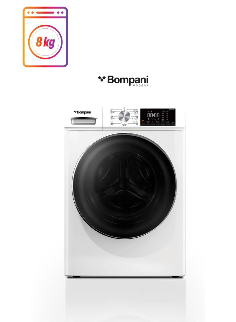 Bompani Washer/Dryer 8 Kg/ 6 Kg 1400Rpm Stainless Steel Drum Inverter Bldc Motor - 1 Year Manufacturer Warranty 8 kg 2000 W 8 kg 2000 W BO5289N White  - Image 1