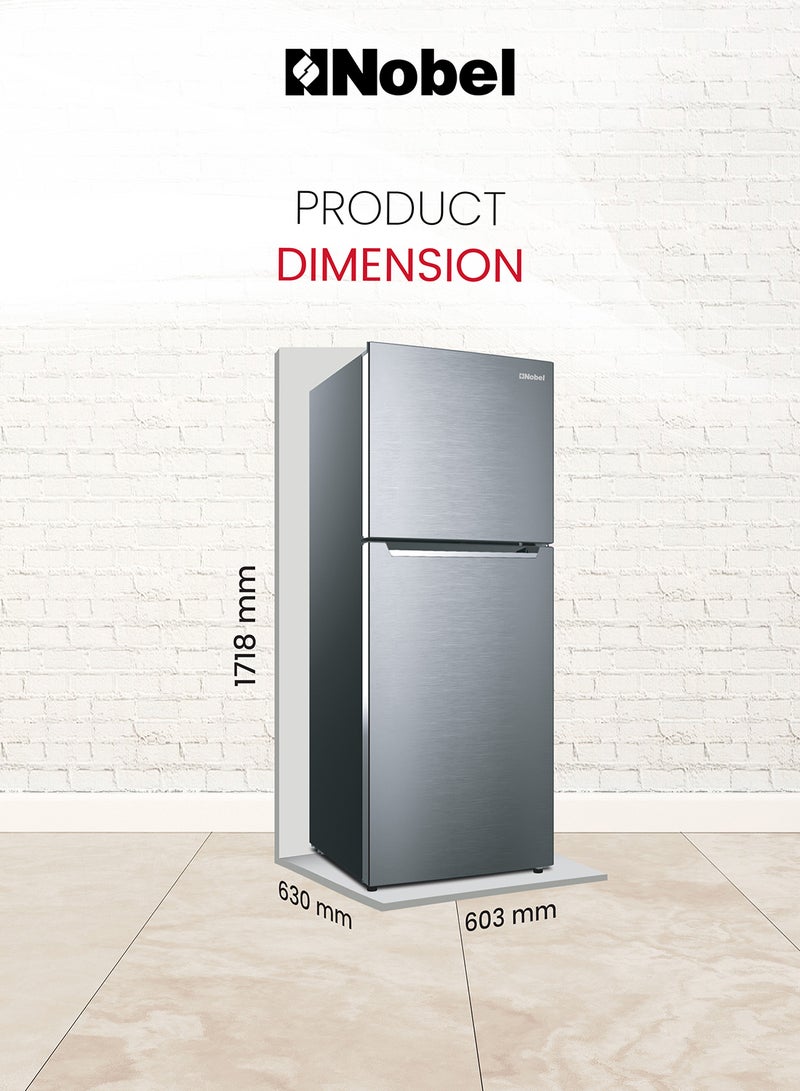 Nobel - 450 L Gross / 332 L Net , No frost Double Door Refrigerators with Inverter Technology, R600a Refrigerant,Electronic Control System, Inside Light, Vegetable Crisper NR450NF Inox Colour - Image 1