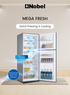Nobel 450 L Gross / 332 L Net , No frost Double Door Refrigerators with Inverter Technology, R600a Refrigerant,Electronic Control System, Inside Light, Vegetable Crisper NR450NF Inox Colour  - Image 3