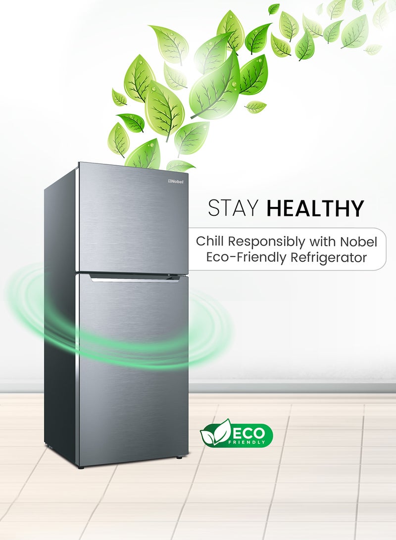 Nobel - 450 L Gross / 332 L Net , No frost Double Door Refrigerators with Inverter Technology, R600a Refrigerant,Electronic Control System, Inside Light, Vegetable Crisper NR450NF Inox Colour - Image 1