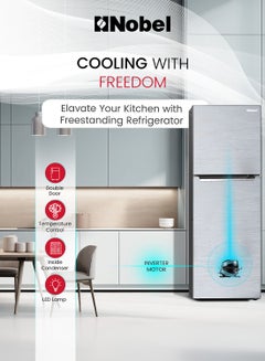 Nobel 450 L Gross / 332 L Net , No frost Double Door Refrigerators with Inverter Technology, R600a Refrigerant,Electronic Control System, Inside Light, Vegetable Crisper NR450NF Inox Colour  - Image 5