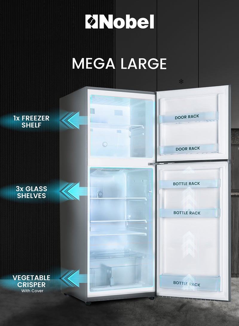 Nobel - 450 L Gross / 332 L Net , No frost Double Door Refrigerators with Inverter Technology, R600a Refrigerant,Electronic Control System, Inside Light, Vegetable Crisper NR450NF Inox Colour - Image 1