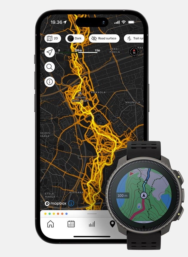 Suunto Vertical Titanium Solar Adventure Watch Solar Charging, Outdoor Offline Maps, Storm Alarm, Weather Forecast, Dual-Band GPS/GNSS, Heart Rate, 95+ Sports Mode, Made In Finland Black - Image 3