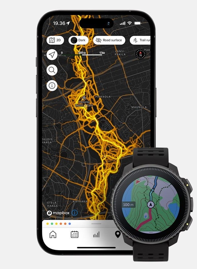 Suunto Vertical Stainless Adventure Watch Long Battery, Outdoor Offline Maps, Storm Alarm, Weather Forecast, Dual-Band GPS/GNSS, Heart Rate, 95+ Sports Mode, Planner, Made In Finland All Black - Image 3