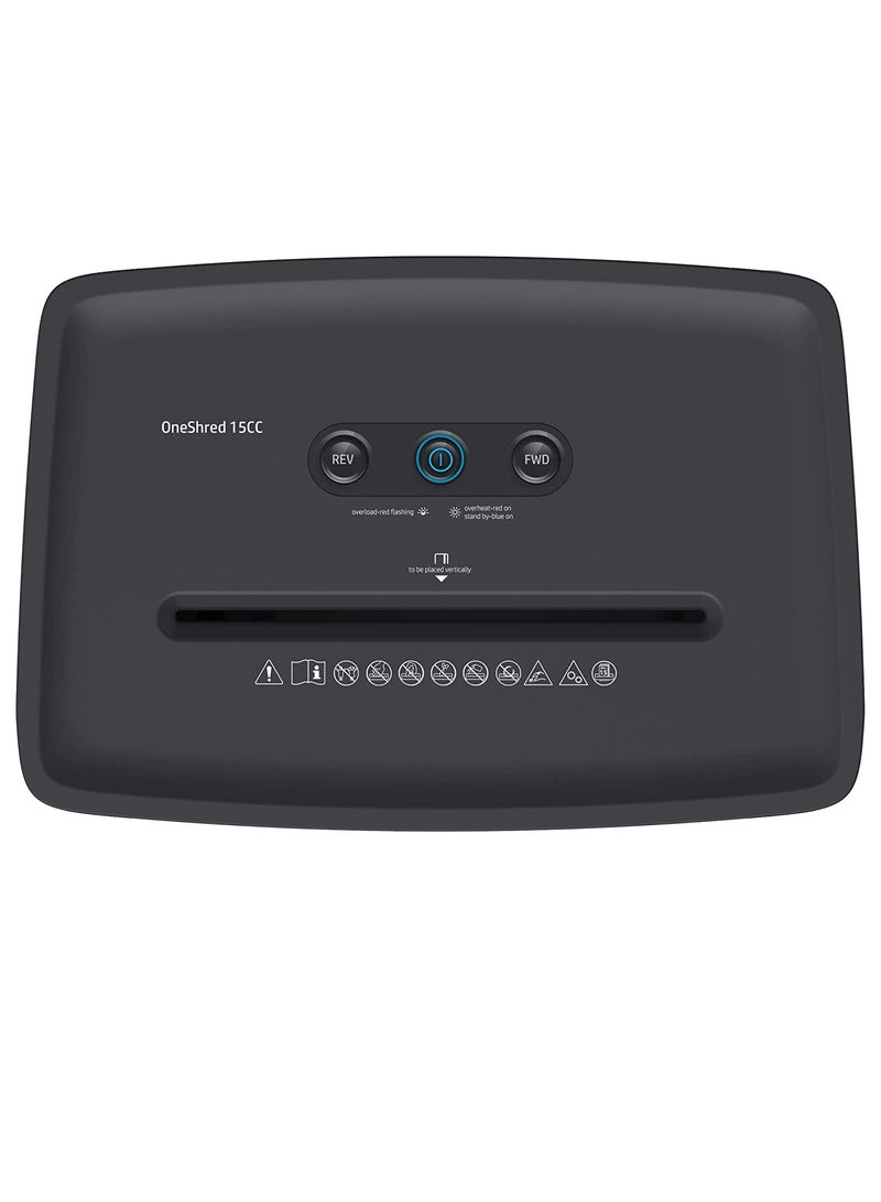 HP OneShred 15CC Shredder, Security Level P-4, Cross Cut, 15 Sheets WHITE - Image 5