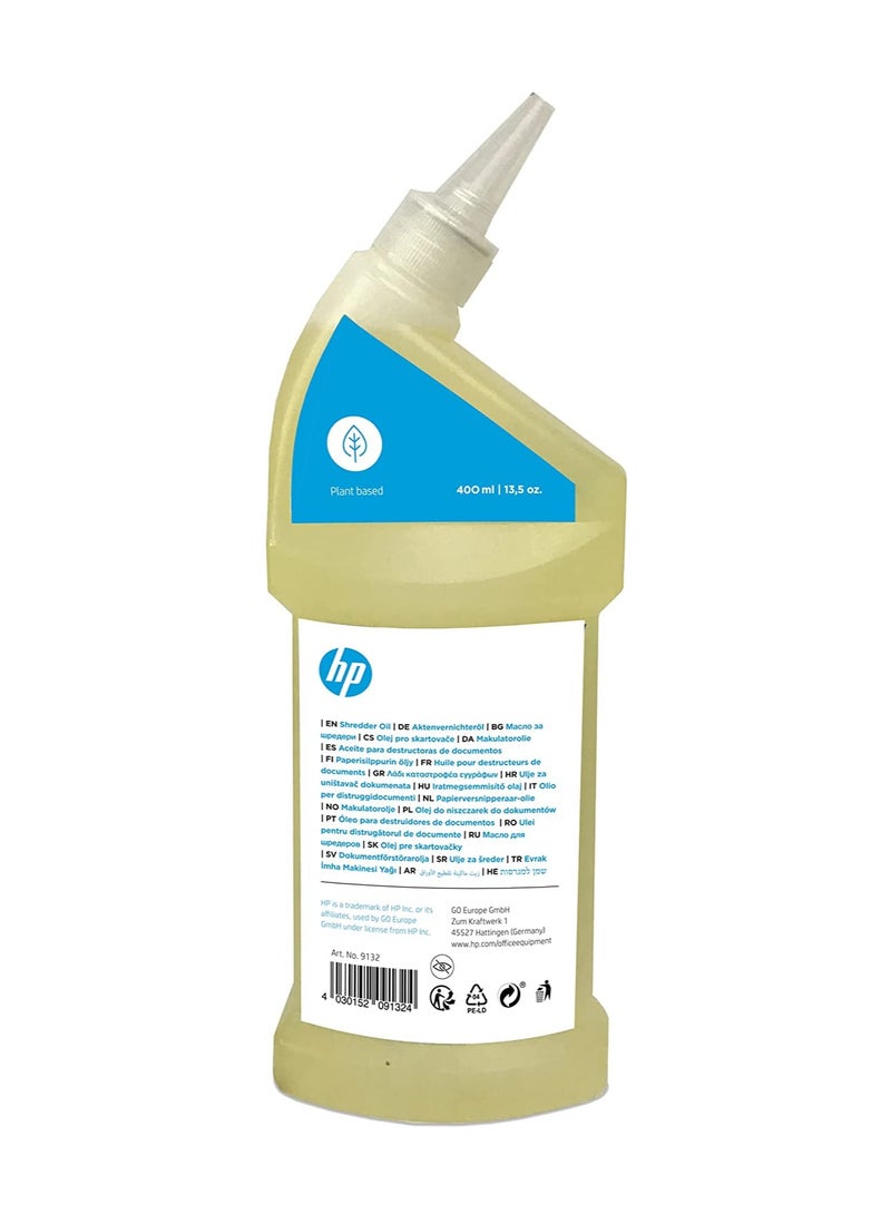 HP Paper Shredder Oil 400 Ml Bottle, Plant Based For Care For Your Shredder CLEAR  - Image 2