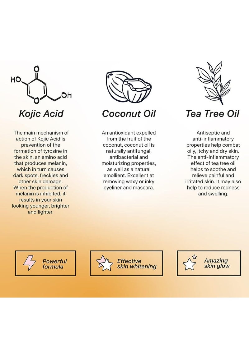 كوجي سان صابون تفتيح البشرة للحصول على بشرة فاتحة وموحدة اللون ومقاومة البقع الداكنة والندبات وبقع الشيخوخة عبوة من قطعتين  - Image 4