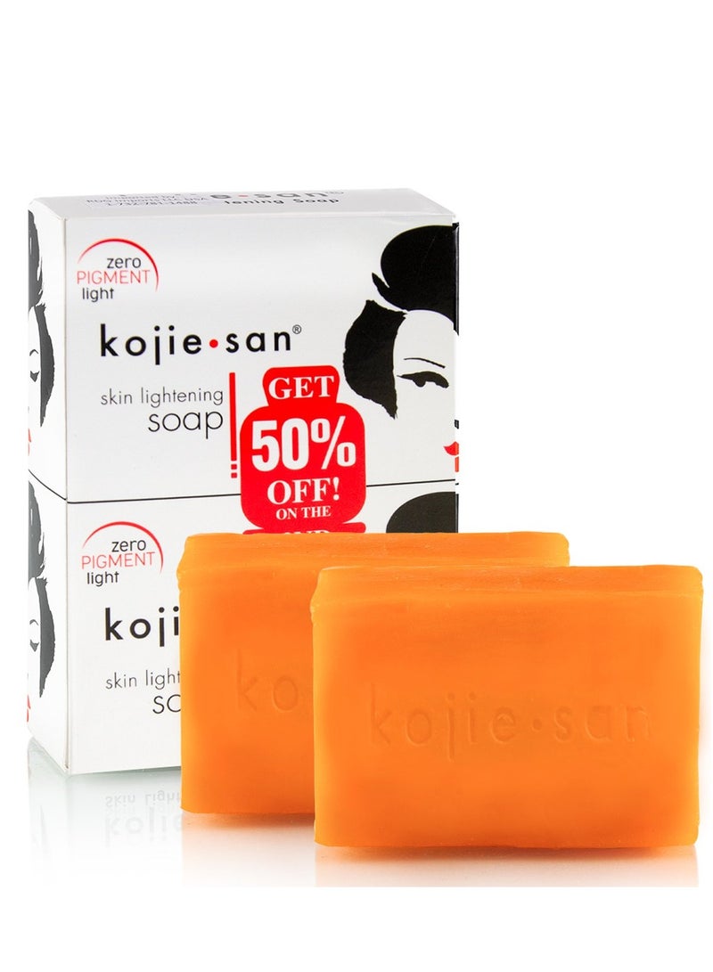كوجي سان صابون تفتيح البشرة للحصول على بشرة فاتحة وموحدة اللون ومقاومة البقع الداكنة والندبات وبقع الشيخوخة عبوة من قطعتين  - Image 1