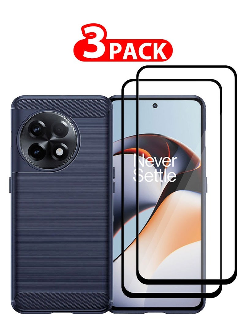 MARGOUN 3 Packs For OnePlus 11R Case Cover And 2 Screen Protectors Soft TPU Bumper Protective Back Case Blue - Image 1