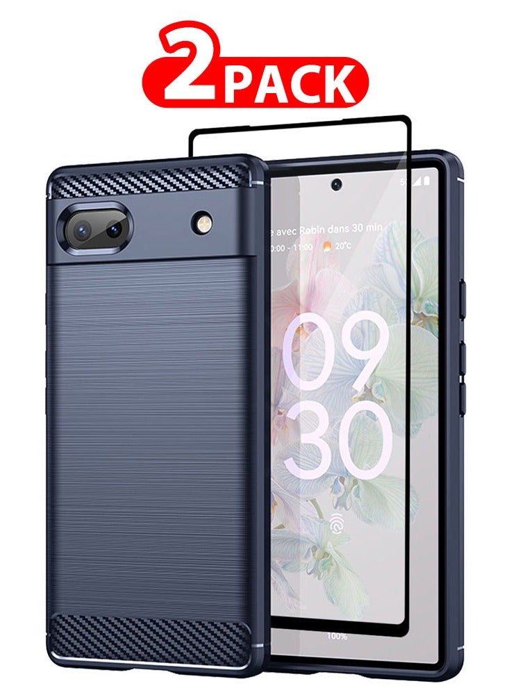 مارجون عبوتان لحافظة جوجل بيكسل 6a وواقي شاشة من TPU الناعم مع حافة واقية خلفية - Image 1