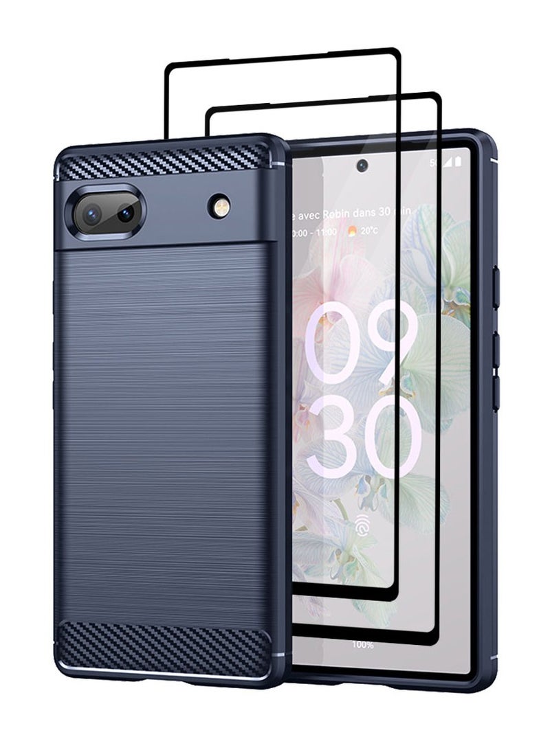 MARGOUN 3 Packs For Google Pixel 6a Case Cover And 2 Screen Protectors Soft TPU Bumper Protective Back Case Blue - Image 2