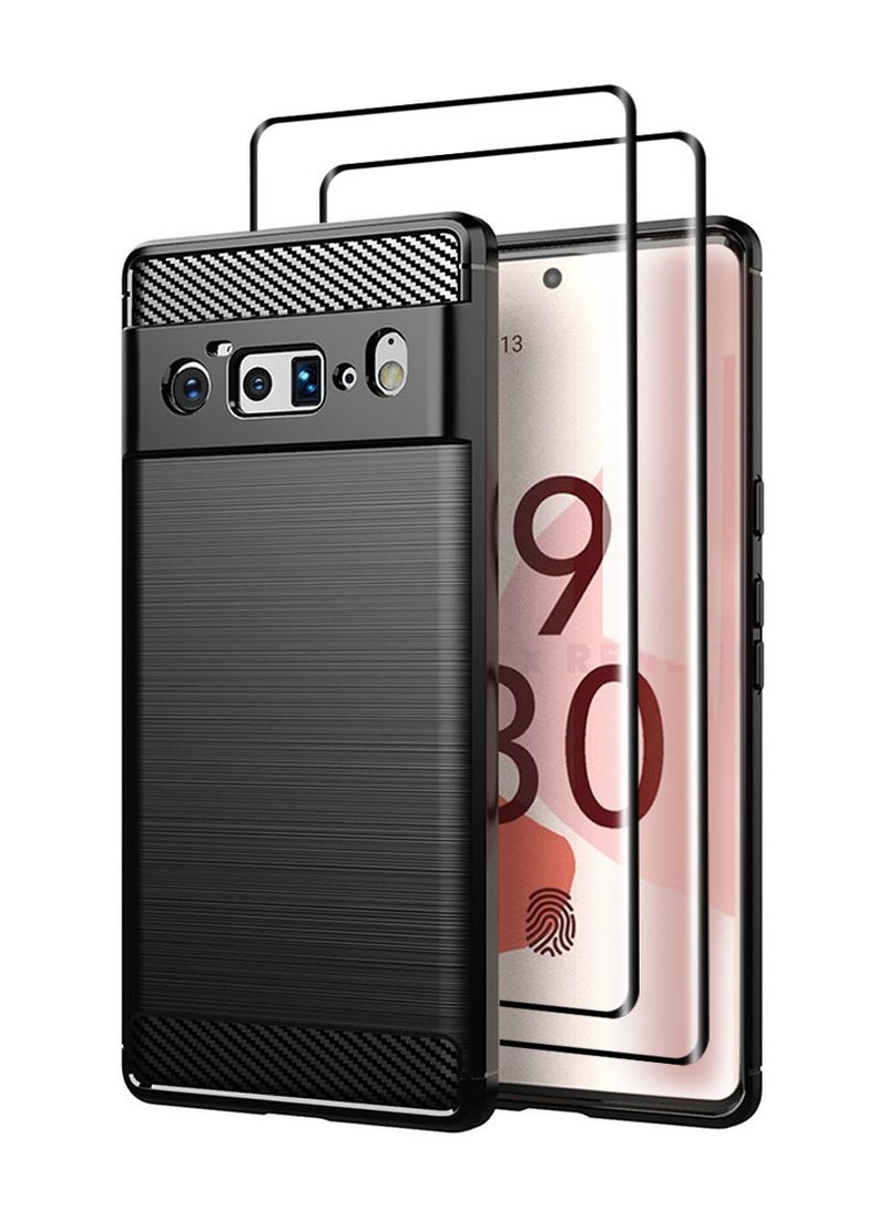 مارجون 3 مجموعات من أغطية الحماية لهاتف Google Pixel 6 Pro و2 واقيات شاشة من مادة TPU الناعمة وغطاء خلفي واقي - Image 2