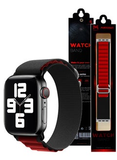 MARGOUN Apple Watch Band Alpine Loop Band 38Mm 40Mm 41Mm Women Men Adjustable With Metal G-Hook Strap For iWatch Series 7/SE/6/5/4/3/2/1 Black Red  - Image 4