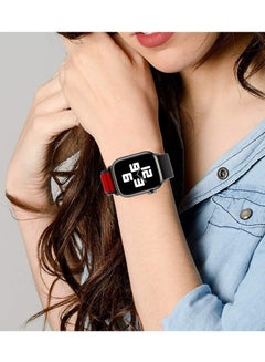 MARGOUN Apple Watch Band Alpine Loop Band 38Mm 40Mm 41Mm Women Men Adjustable With Metal G-Hook Strap For iWatch Series 7/SE/6/5/4/3/2/1 Black Red  - Image 3