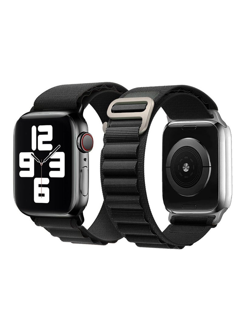 MARGOUN - Apple Watch Band Alpine Loop Band 38Mm 40Mm 41Mm Women Men Adjustable With Metal G-Hook Strap For iWatch Series 7/SE/6/5/4/3/2/1 Black - Image 1