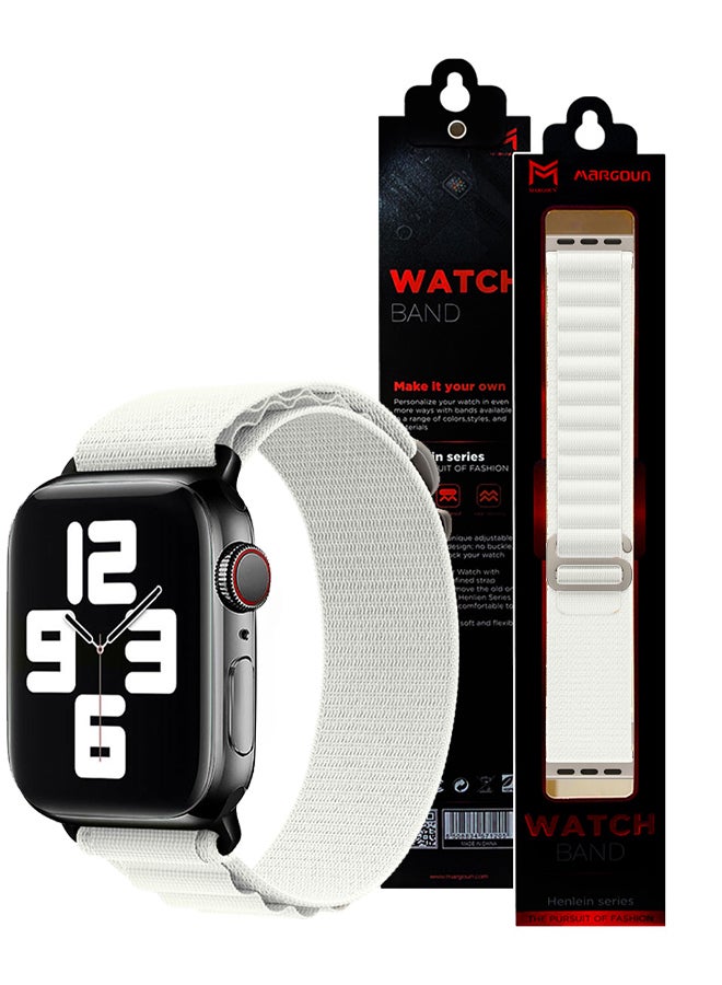 MARGOUN Apple Watch Band Alpine Loop Band 38Mm 40Mm 41Mm Women Men Adjustable With Metal G-Hook Strap For iWatch Series 7/SE/6/5/4/3/2/1 White - Image 1