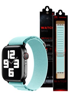 MARGOUN Apple Watch Band Alpine Loop Band 38Mm 40Mm 41Mm Women Men Adjustable With Metal G-Hook Strap For iWatch Series 7/SE/6/5/4/3/2/1 Light Blue  - Image 4