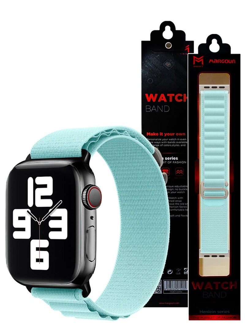 MARGOUN - Apple Watch Band Alpine Loop Band 38Mm 40Mm 41Mm Women Men Adjustable With Metal G-Hook Strap For iWatch Series 7/SE/6/5/4/3/2/1 Light Blue - Image 1