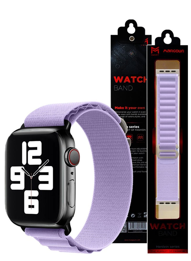 MARGOUN - Apple Watch Band Alpine Loop Band 38Mm 40Mm 41Mm Women Men Adjustable With Metal G-Hook Strap For iWatch Series 7/SE/6/5/4/3/2/1 Purple - Image 1