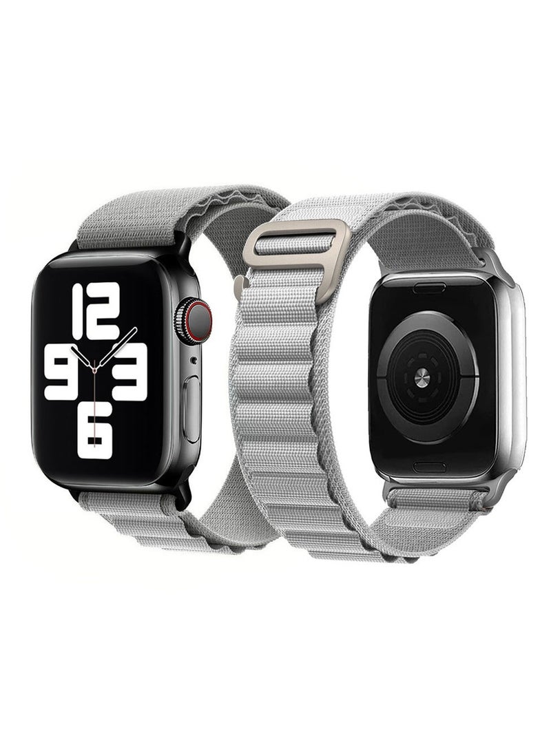 MARGOUN - Apple Watch Band Alpine Loop Band 38Mm 40Mm 41Mm Women Men Adjustable With Metal G-Hook Strap For iWatch Series 7/SE/6/5/4/3/2/1 Grey - Image 1