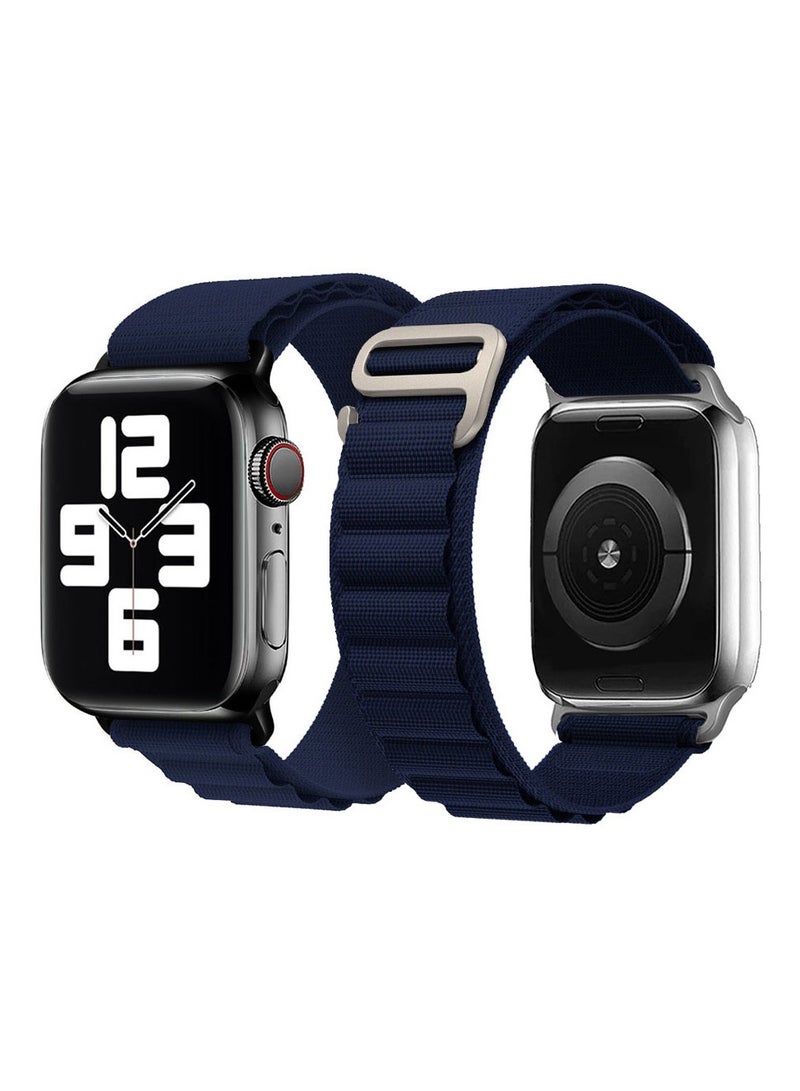 Apple Watch Band Alpine Loop Band 38Mm 40Mm 41Mm Women Men Adjustable With Metal G-Hook Strap For iWatch Series 7/SE/6/5/4/3/2/1 Dark Blue