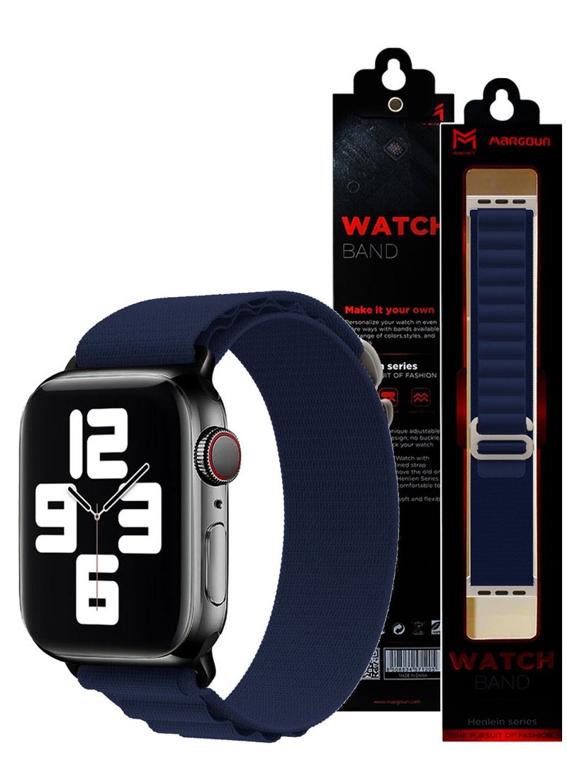 Apple Watch Band Alpine Loop Band 38Mm 40Mm 41Mm Women Men Adjustable With Metal G-Hook Strap For iWatch Series 7/SE/6/5/4/3/2/1 Dark Blue