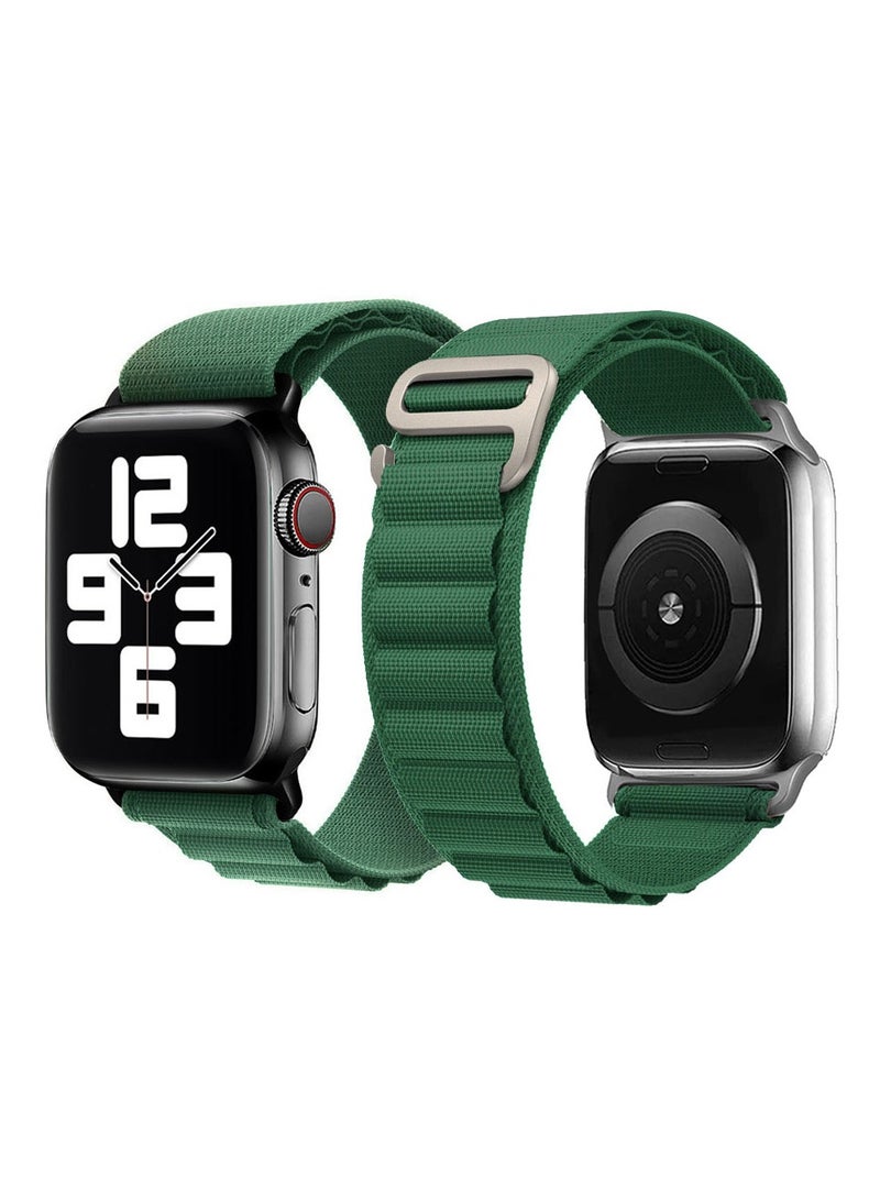 MARGOUN Apple Watch Band Alpine Loop Band 38Mm 40Mm 41Mm Women Men Adjustable With Metal G-Hook Strap For iWatch Series 7/SE/6/5/4/3/2/1 Green  - Image 2