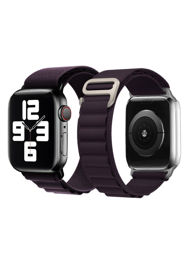 MARGOUN - Apple Watch Band Alpine Loop Band 38Mm 40Mm 41Mm Women Men Adjustable With Metal G-Hook Strap For iWatch Series 7/SE/6/5/4/3/2/1 Dark Purple - Image 1