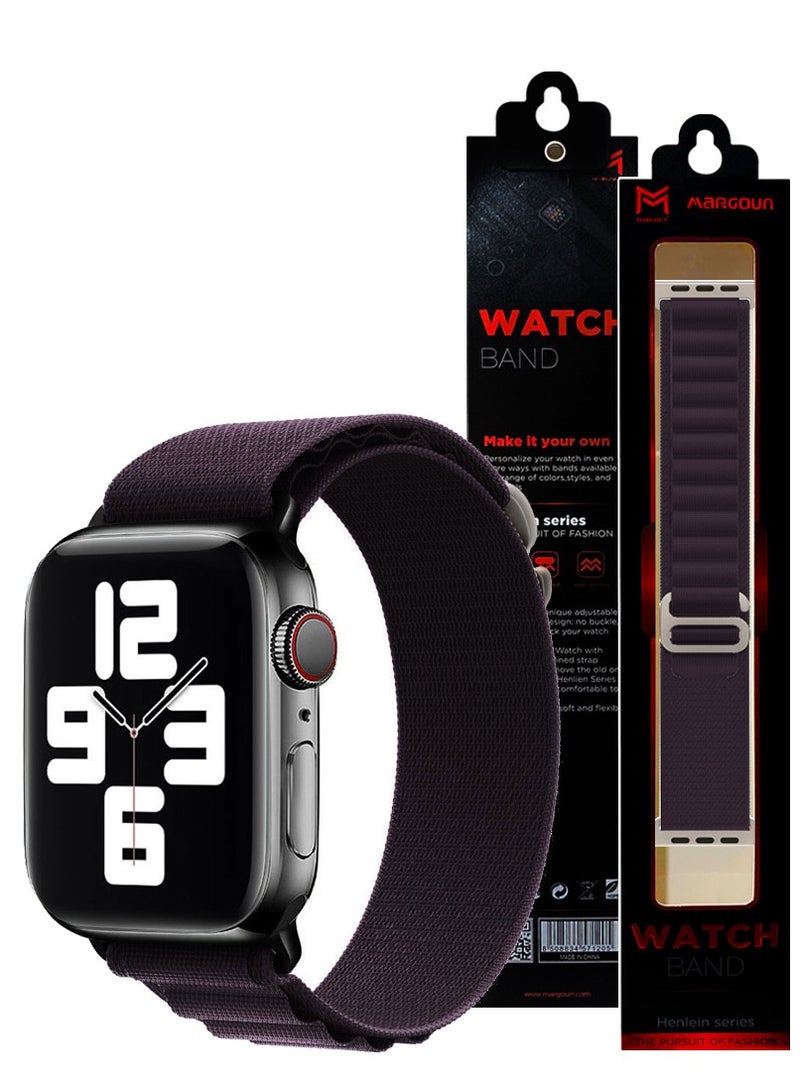 MARGOUN - Apple Watch Band Alpine Loop Band 38Mm 40Mm 41Mm Women Men Adjustable With Metal G-Hook Strap For iWatch Series 7/SE/6/5/4/3/2/1 Dark Purple - Image 1
