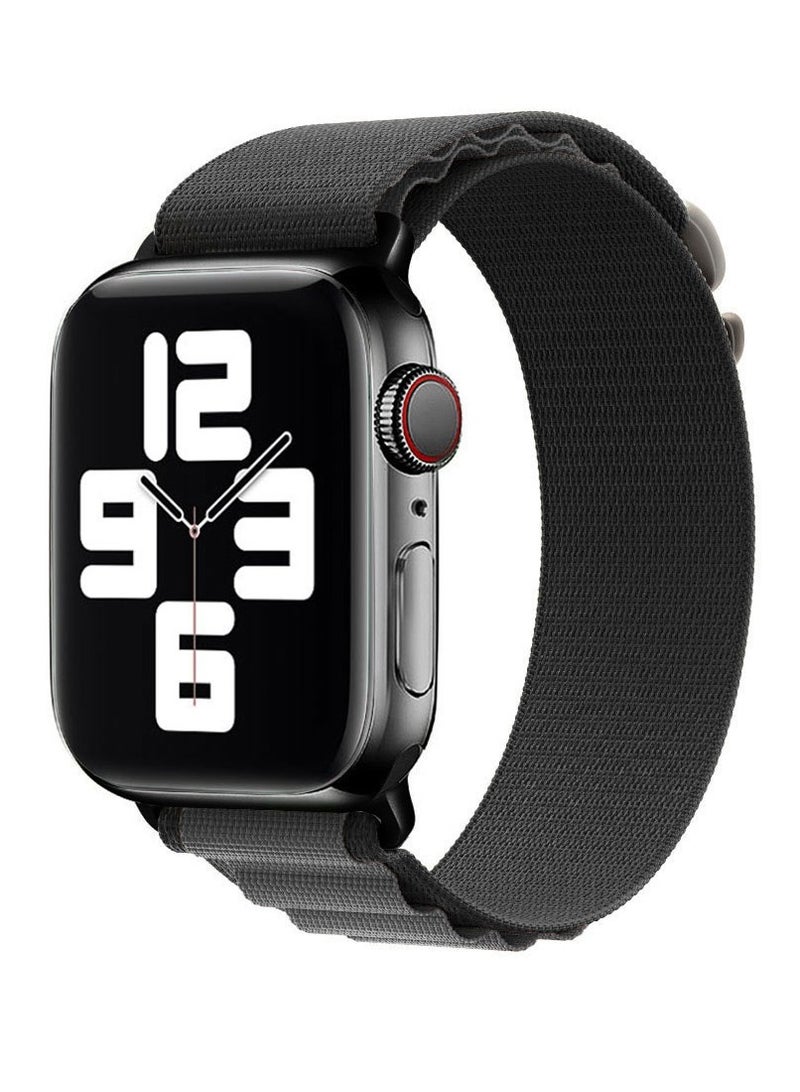 MARGOUN - Apple Watch Band Alpine Loop Band 38Mm 40Mm 41Mm Women Men Adjustable With Metal G-Hook Strap For iWatch Series 7/SE/6/5/4/3/2/1 Black Grey - Image 1