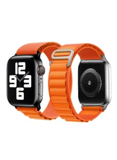 MARGOUN Apple Watch Band Alpine Loop Band 38Mm 40Mm 41Mm Women Men Adjustable With Metal G-Hook Strap For iWatch Series 7/SE/6/5/4/3/2/1 Orange  - Image 2