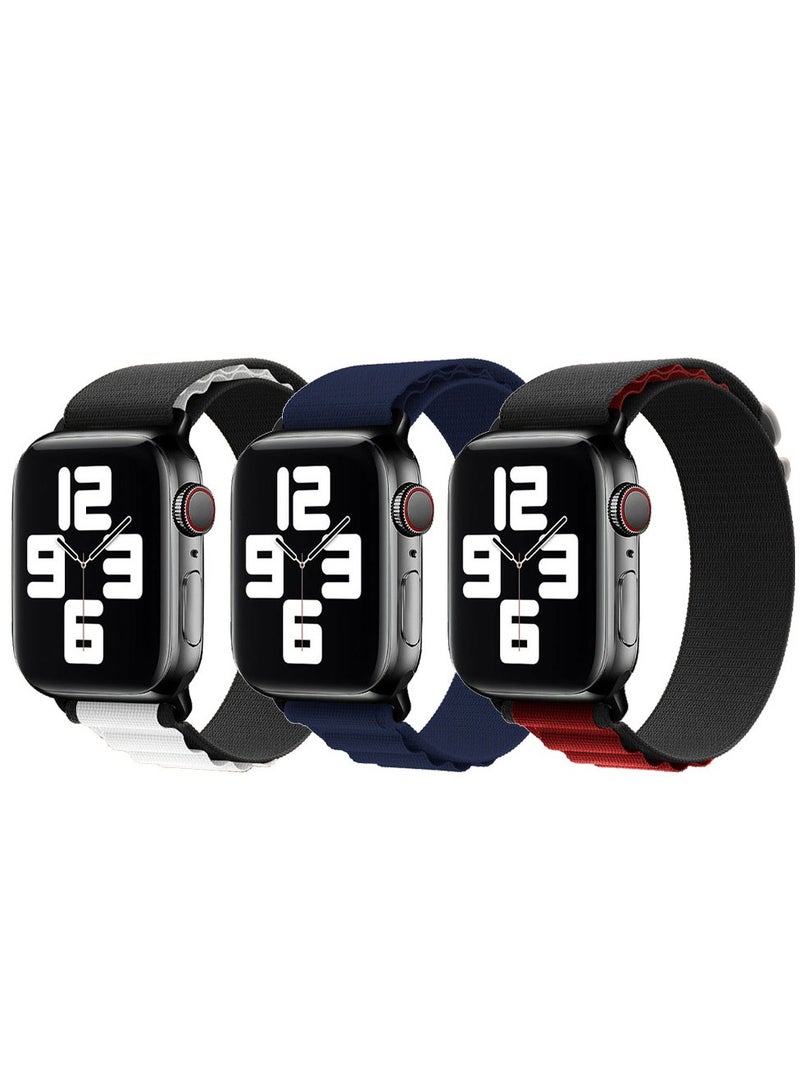 MARGOUN - 3 Pack Of Apple Watch Alpine Loop Band 38Mm 40Mm 41Mm Women Men Adjustable With Metal G-Hook Strap For iWatch Series 7/SE/6/5/4/3/2/1 Multicolour - Image 1